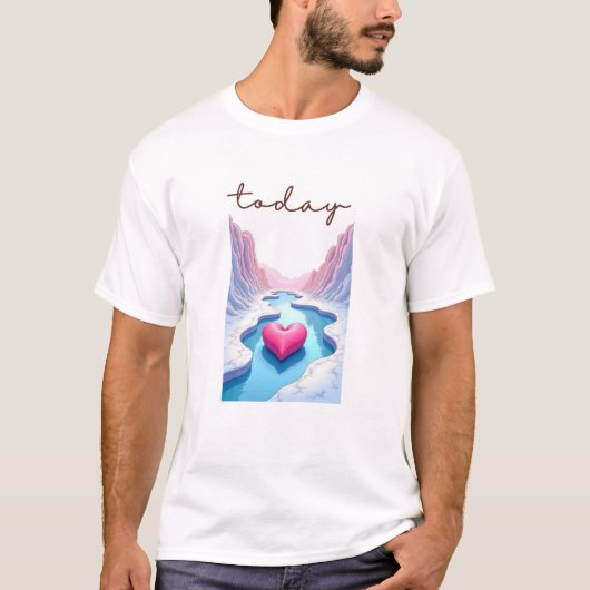 Calm Horizon Valley Line Art T-Shirt (Vorderseite)