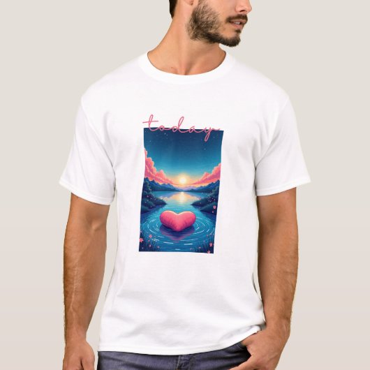 Calm Horizon Valley Line Art T-Shirt (Vorderseite)