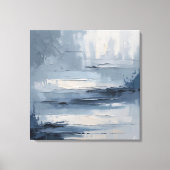 Calm Horizons - Abstraktes blau und grau getexturi Leinwanddruck (Vorderseite)