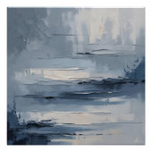 Calm Horizons - Abstraktes blau und grau getexturi Poster (Vorderseite)