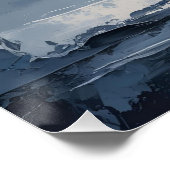 Calm Horizons - Abstraktes blau und grau getexturi Poster (Ecke)