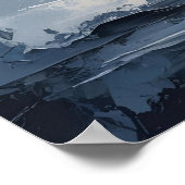 Calm Horizons - Abstraktes blau und grau getexturi Poster (Ecke)