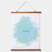 Calm immer noch Wall Art Tapestries Blue Green Wandteppich Mit Holzrahmen (Vorderseite)
