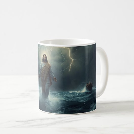 “Calm in the Storm – Faith Mug” Kaffeetasse (VorderseiteRechts)