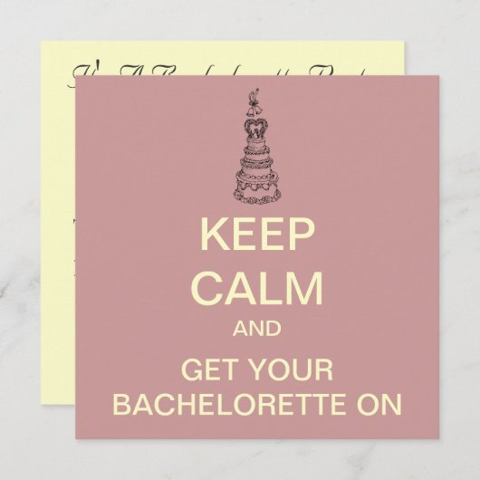 CALM Junggeselinnen-Abschied Custom Invite (Blush) Einladung (Vorne/Hinten)