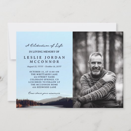 Calm Lake Life Feiern Ihr Foto Einladung (Vorderseite)