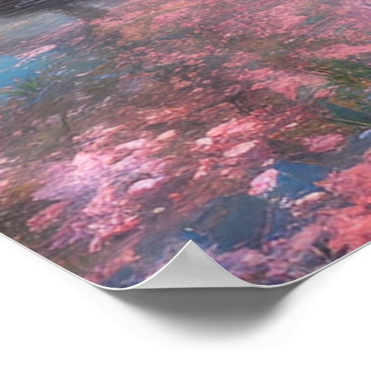 Calm Lake Sakura Poster (Ecke)