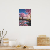 Calm Lake Sakura Poster (Küche)