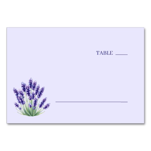Calm Lavender Botanical Illustration Tischnummer (Vorderseite)