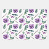 Calm Lavender & Green Floral 3 Koordinaten Geschenkpapier Set (Vorderseite 2)