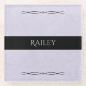 Calm Lavender Minimalist Desk Glass Coaster Glasuntersetzer (Vorderseite)