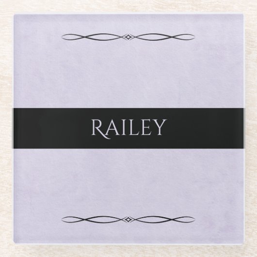 Calm Lavender Minimalist Desk Glass Coaster Glasuntersetzer (Vorderseite)