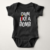 Calm Like a Bomb Paradox Irony Humor Explosive Fun Baby Strampler (Vorderseite)