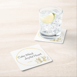 Calm Mind Joyful Heart Buddha Zitat Rechteckiger Pappuntersetzer