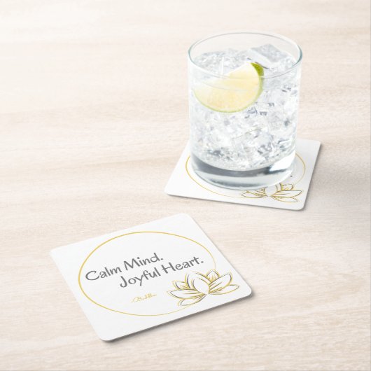 Calm Mind Joyful Heart Buddha Zitat Rechteckiger Pappuntersetzer (Vor Ort)