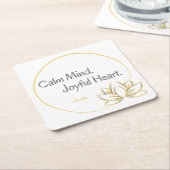 Calm Mind Joyful Heart Buddha Zitat Rechteckiger Pappuntersetzer (angewinkelt)