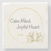 Calm Mind Joyful Heart Buddha Zitat Steinuntersetzer (Vorderseite)