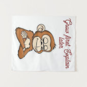 Calm Mind Monkey – Daily Balance Tapestry Wandteppich (Vorderseite (Horizontal))