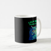 Calm Mind Sharp Focus Owl Mindfulness Kaffeetasse (VorderseiteRechts)