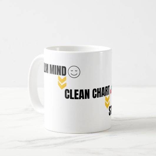 Calm Mind Smart Trading Minimal Chart Art Kaffeetasse (Vorderseite Links)
