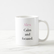 Calm Minimalistisch Personalisiert Name Tasse