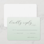 Calm Mint Minimalist Invitation RSVP Karte (Vorne/Hinten)