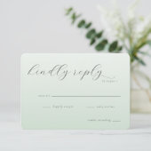 Calm Mint Minimalist Invitation RSVP Karte (Stehend Vorderseite)