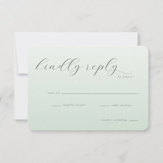 Calm Mint Minimalist Invitation RSVP Karte (Vorderseite)