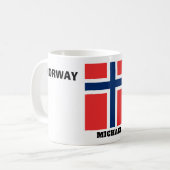 Calm mit norwegischer Flagge behalten Kaffeetasse (Vorderseite Links)