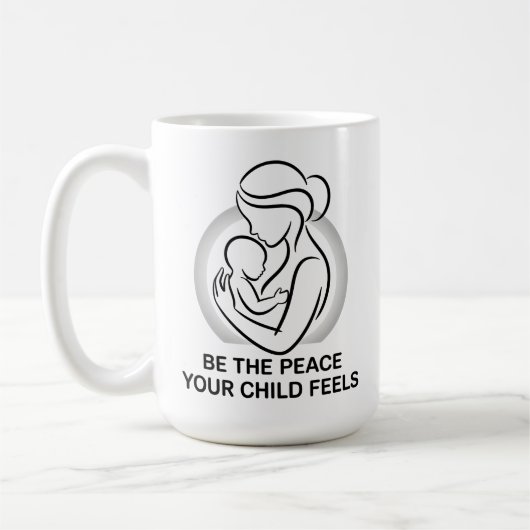 Calm Mother and Baby Minimalist Mantra Kaffeetasse (Links)
