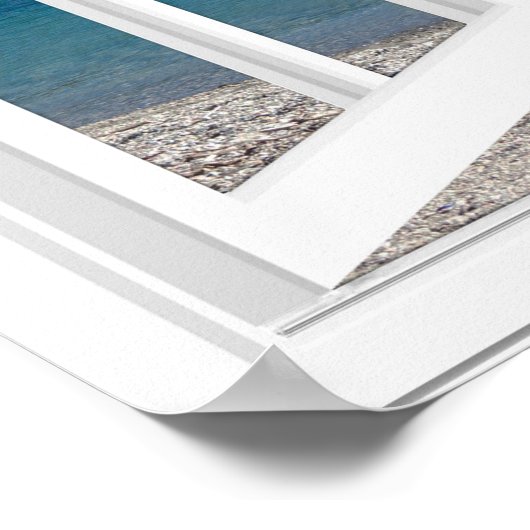 Calm Mountain Lake Artificial Window View Poster (Ecke)