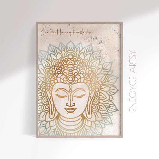 Calm neatral Töne Goldbuddha indische Wandkunst Poster