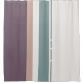 Calm Neutral Stripes – Modern Bathroom Aesthetic Duschvorhang (Vorderseite)