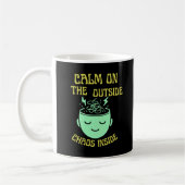 Calm on the Outside Chaos Inside Funny Mindset  Kaffeetasse (Links)