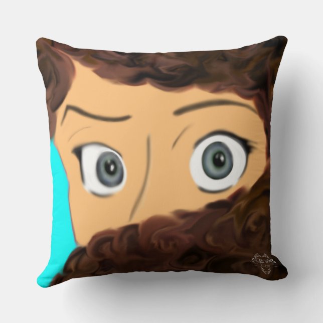 Calm Owl + Raised Eyebrow Mood Throw Pillow Kissen (Rückseite)