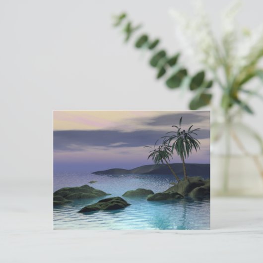 Calm Palms Postkarte (Stehend Vorderseite)