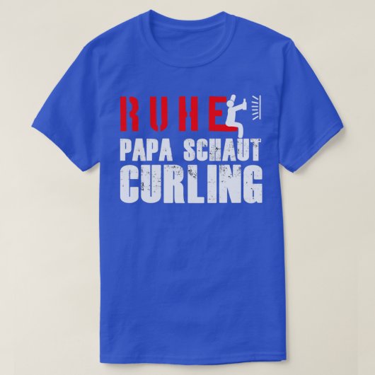 Calm Papa schaut auf ein kurzes Wintersportgeschen T-Shirt (Design vorne)