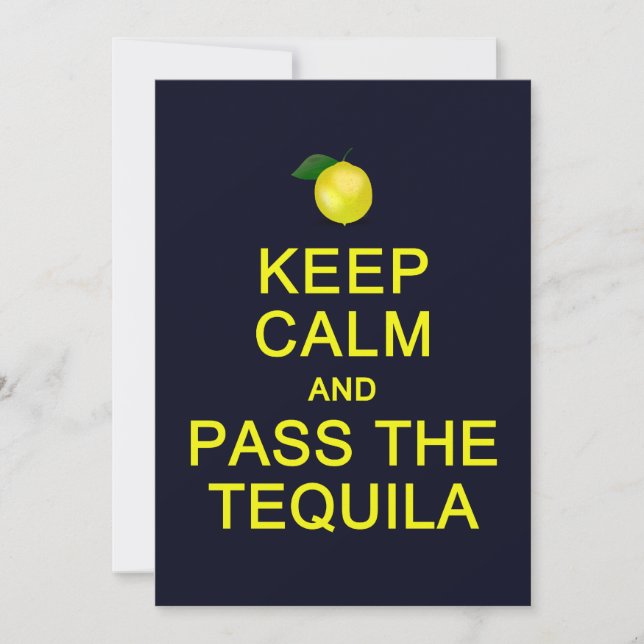 Calm & Pass die Tequila-Karte behalten, anpassen (Vorderseite)