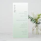 Calm Pastel Green Elegant Wedding Menu Menükarte (Stehend Vorderseite)