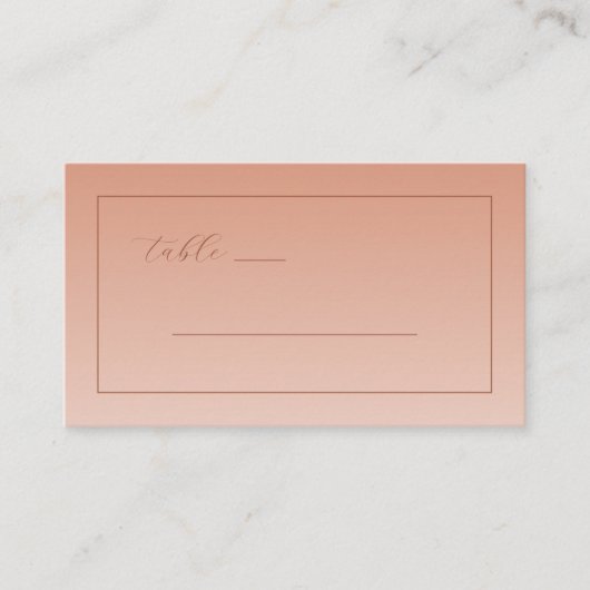 Calm Peach Minimalist Lines Platzkarte (Vorderseite)