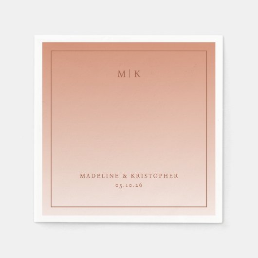 Calm Peach Minimalist Serviette (Vorderseite)