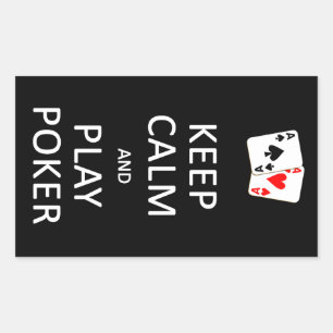CALM- & PLAY-POKER-Aufkleber behalten Rechteckiger Aufkleber