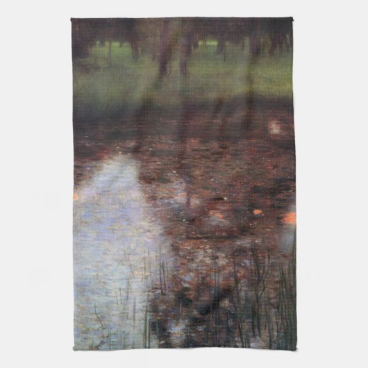 Calm Pond auf Kammerburg, Gustav Klimt Geschirrtuch (Vertikal)