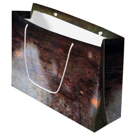 Calm Pond auf Kammerburg, Gustav Klimt Große Geschenktüte (Vorderseite Schrägansicht)