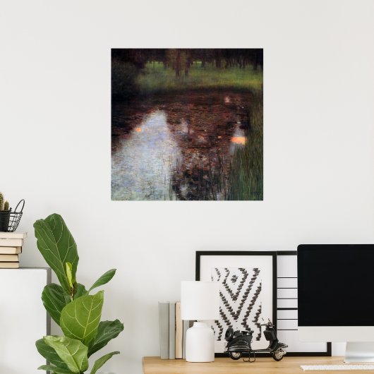 Calm Pond auf Kammerburg, Gustav Klimt Poster (Heimbüro)