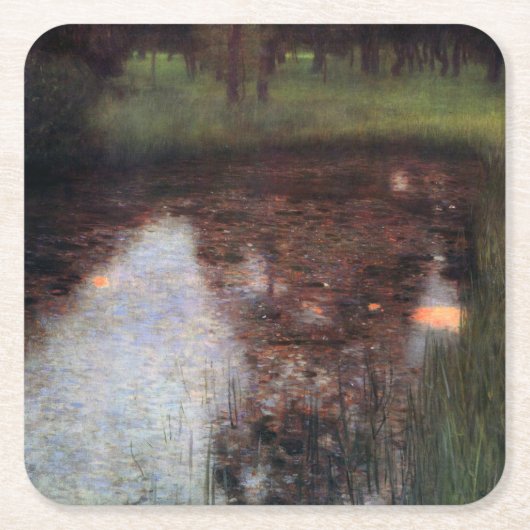 Calm Pond auf Kammerburg, Gustav Klimt Rechteckiger Pappuntersetzer (Vorderseite)