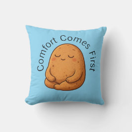 Calm Potato Persona Neutral Minimal Cartoon Art Kissen