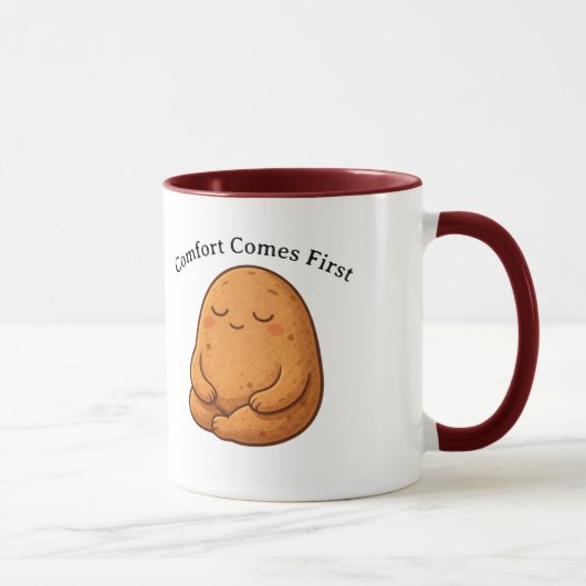 Calm Potato Persona Neutral Minimal Cartoon Art Tasse (Rechts)