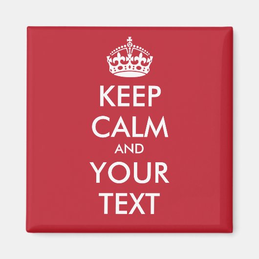 Calm Round Magnet behalten - personalisierter Text (Vorne)