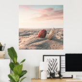 Calm Sand Beach Muschel Ocean Fotoster Poster (Heimbüro)